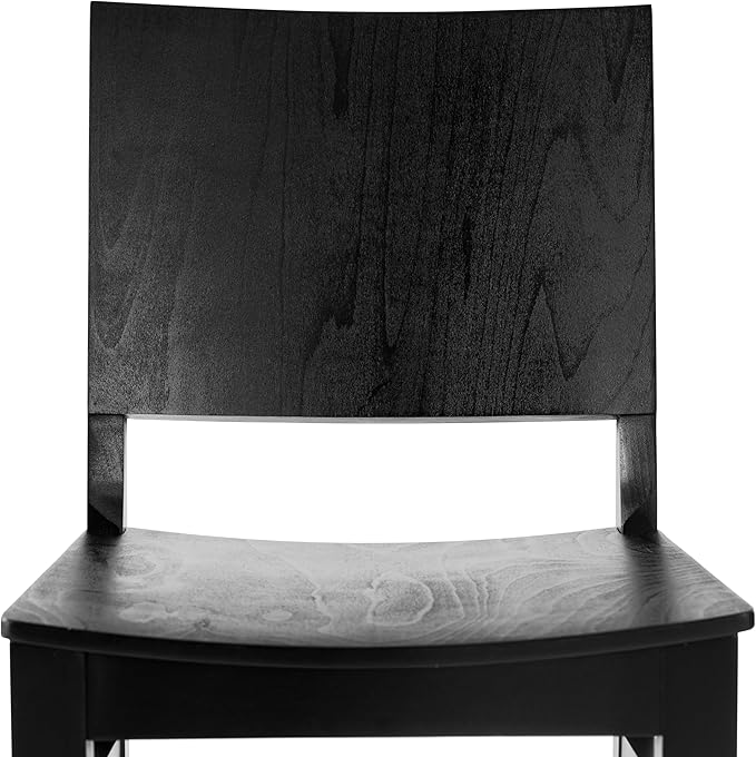 Flash Furniture Naples Commercial Solid Wood Dining Chair, Curved Backrest, Sturdy Mortise and Tenon Construction, Black