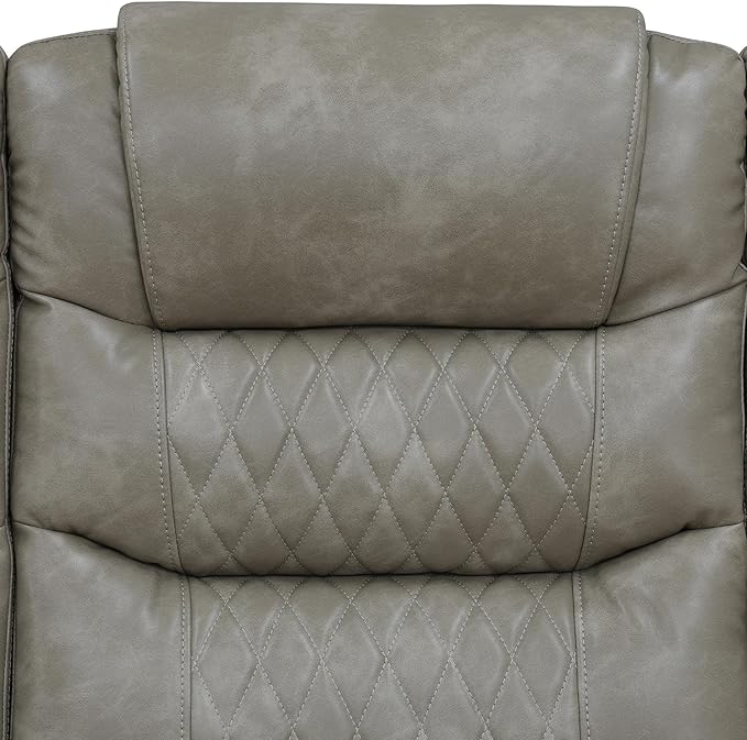 Power Reclining Sectional Sofa Set with LED Lights, Vegan Leather Grey Recliner Sectional Couch for Living Room Furniture Sets, USB Charging/Storage Console/Cup Holders,Grey