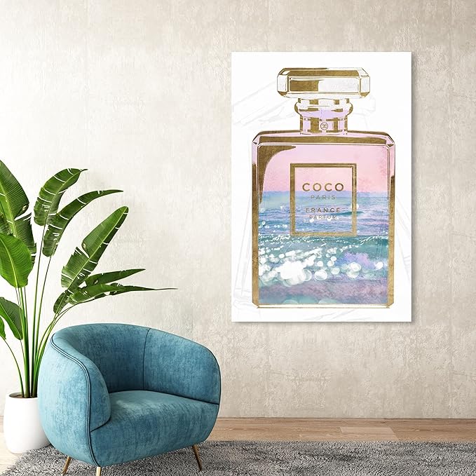 Oliver Gal Fashion and Glam Wall Art Canvas Prints 'Blush Ocean Spray Perfume' Perfumes