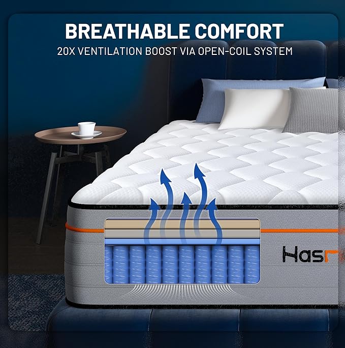 12 Inch King Mattress, Hybrid Medium Firm Memory Foam Mattress with Innerspring, Reinforced Edge Support, Cooling Gel Pillow Top, Pressure Relief & Motion Isolation, Bed in a Box, Full/Queen Size