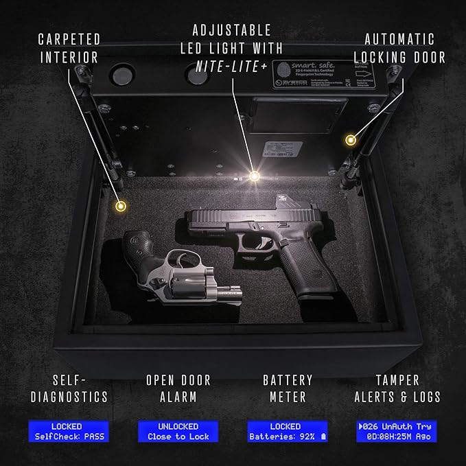 Verifi Smart Safe S3800 Biometric Safe with FBI Certified Fingerprint Sensor Top Opening