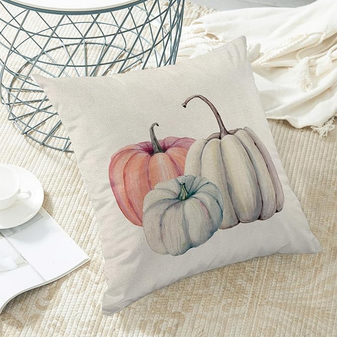 BETGINY Fall Decor Pillow Covers 18X18 Inch Set of 2 Fall Throw Pillow Covers Autumn Pumpkin Cushion Cases Outdoor Thanksgiving Decorative Pillows for Couch Home Sofa Living Room