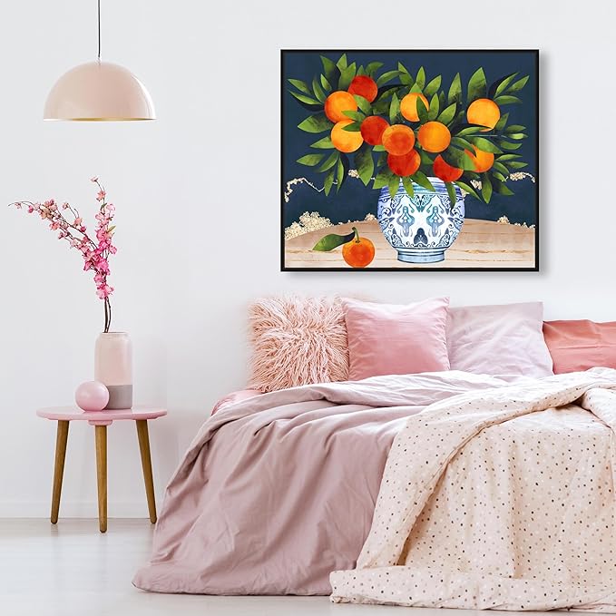 The Oliver Gal Artist Co. Food and Cuisine Wall Art Framed Canvas Prints 'Fruits and Porcelain' Fruits