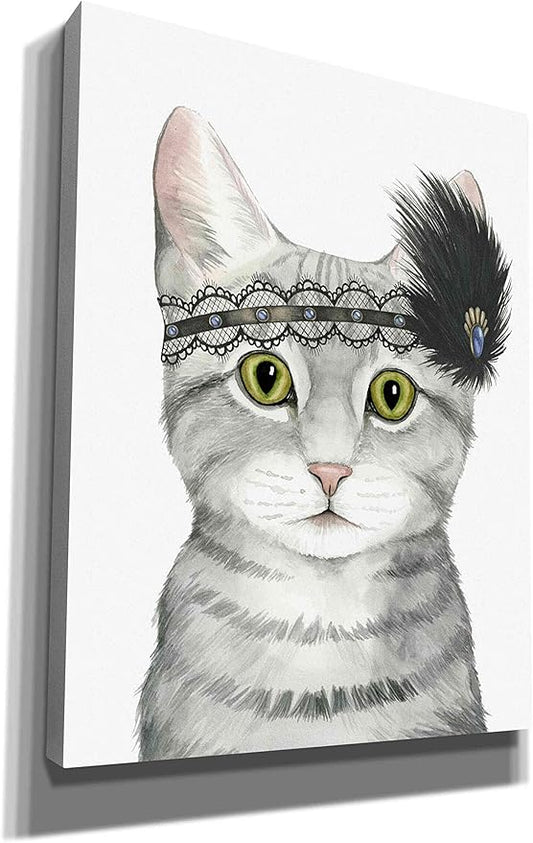 Epic Graffiti 'Downton Cat III' by Grace Popp, Canvas Wall Art, 26"x34"