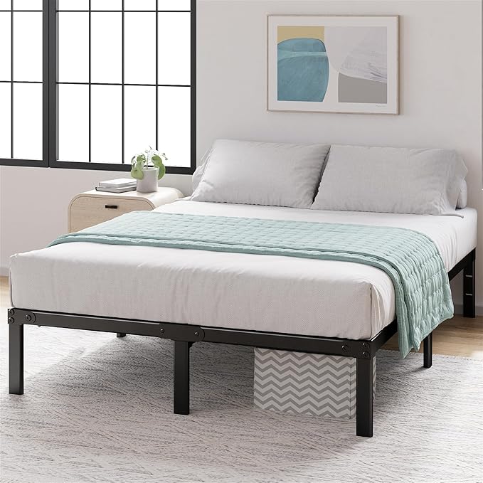 ZINUS Yelena 14 Inch King Metal Platform Bed Frame, Steel Slat Support, No Box Spring Needed, Eco Friendly WonderBox(TM) Packaging, Easy Assembly, Black