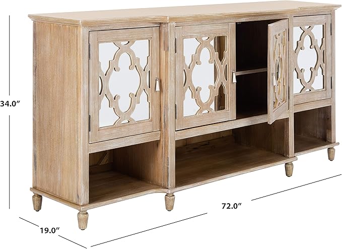 Safavieh Couture Home Juliette Contemporary White Mirrored Sideboard