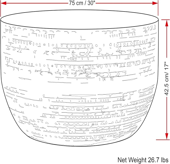 SIMPLIHOME Johnsen Metal Coffee Table - 30 inch Wide Solid Metal Round Drum Accent Table in Distressed Nickel, Boho Coffee Table for Living Room with Decorative Textured Design, Assembled