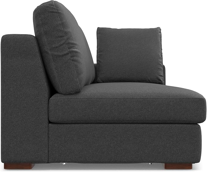 SIMPLIHOME Charlie Left-Facing Sectional Sofa in 100% Recycled Polyester Tightly Woven Performance Fabric, Pebble Grey, 122-inches Wide, Handcrafted Contemporary Style L-Shaped Couch with Chaise