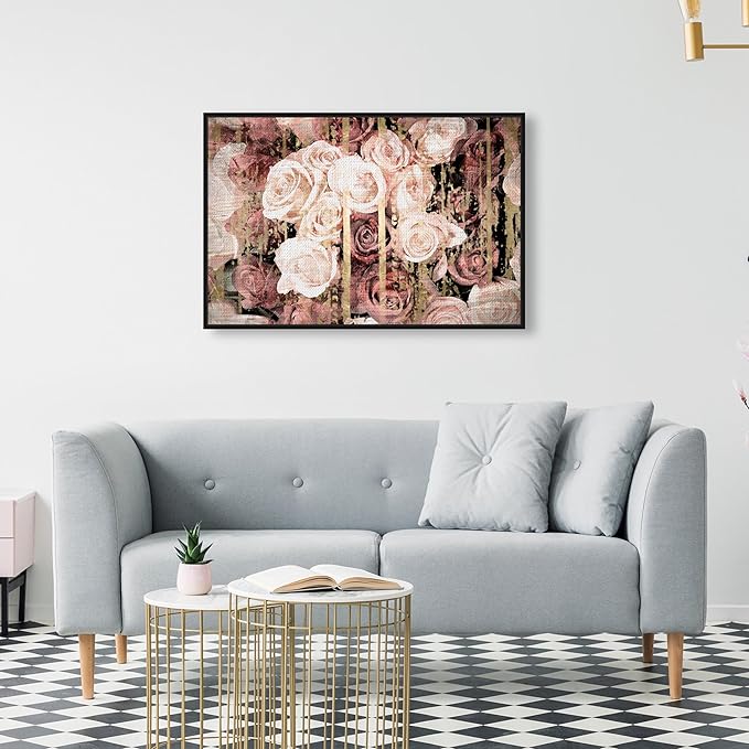 The Oliver Gal Artist Co. Floral and Botanical Framed Wall Art Canvas Prints 'Shabby Chic Romance' Florals