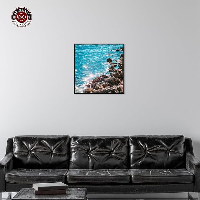 Italian Summer Landscape Photography Canvas Wall Art by Notoriart, Black Floater Frame, 24"x24"