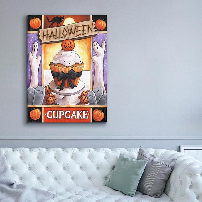 Epic Graffiti 'Halloween Cupcake' by Cathy Horvath-Buchanan Canvas Wall Art, 40" x 54"