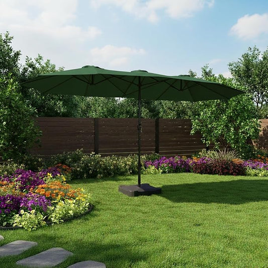 Garden Winds Reinforced RipLock 350 Replacement Canopy Top Cover Compatible with The Phi Villa, Aecojoy, PatioFestival, AbcCanopy, Kozyard 15' Triple Tier Umbrella Models - A701007300, Pf18259, UB02, KZUM15NAV - Green