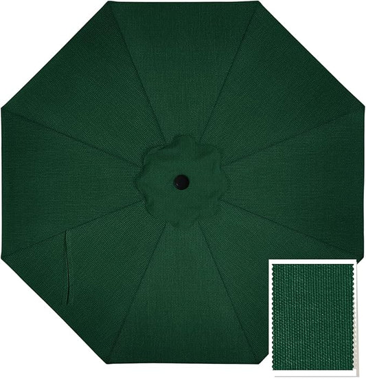 MASTERCANOPY 5-Year-Non-Fading Olefin 9FT Patio Umbrella Replacement Canopy for 8 Ribs- Forest Green Canopy Only