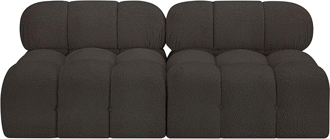 Meridian Furniture 611Brown-S68B Ames Collection Modern | Contemporary Modular Sofa with Rich Brown Boucle Fabric, Modular to Create Infinite Configurations, 68" W x 34" D x 28" H, Brown