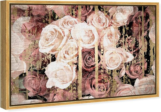 The Oliver Gal Artist Co. Floral and Botanical Framed Wall Art Canvas Prints 'Shabby Chic Romance' Florals