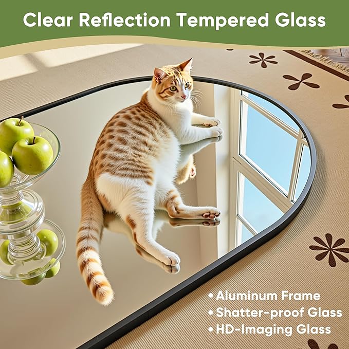Full Length Mirror, 71"x32" Arched Full Body Mirror, Floor Mirrors with Stand, Body Mirrors Standing Hanging Leaning Against Wall,Aluminum Frame Mirrors for Bedroom Cloakroom,Living Room,Black