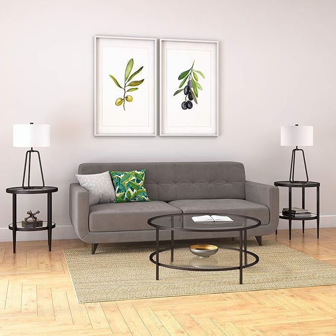 Marduk 25.5" Tall Table Lamp with Fabric Shade in Blackened Bronze/White