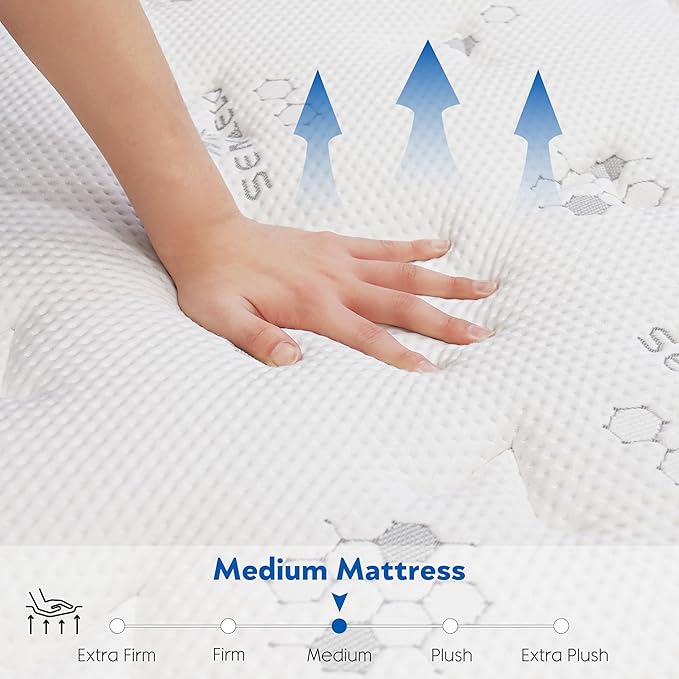 Full Size Mattress, 12 Inch Full Mattress in a Box, Hybrid Mattress with Memory Foam and Pocketed Coils for Breathable and Durable Support, CertiPUR-US Certified