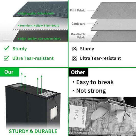 Aokeyee Bed Sheet Organizers and Storage - 6 Pack (Queen Or King Size), Foldable Storage Bins Closet Organizers And Containers for Duvet Covers, Blankets, Pillowcases, Bedding Clothes, Black