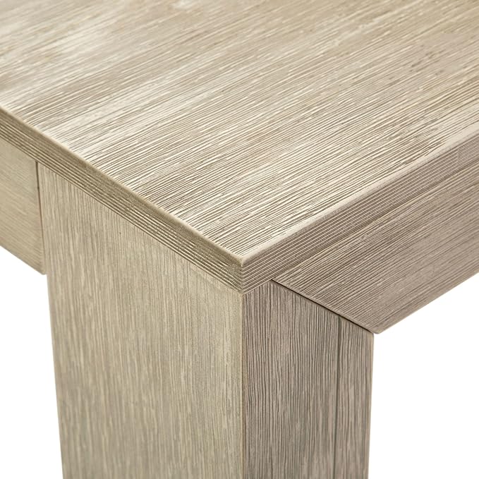 Plank+Beam 48 Inch Dining Table, Solid Wood 48 Inch Table Kitchen Table, Rectangular Dinner Table for Dining Room, Home Office, Living Room Furniture, Easy Assembly, Seashell Wirebrush