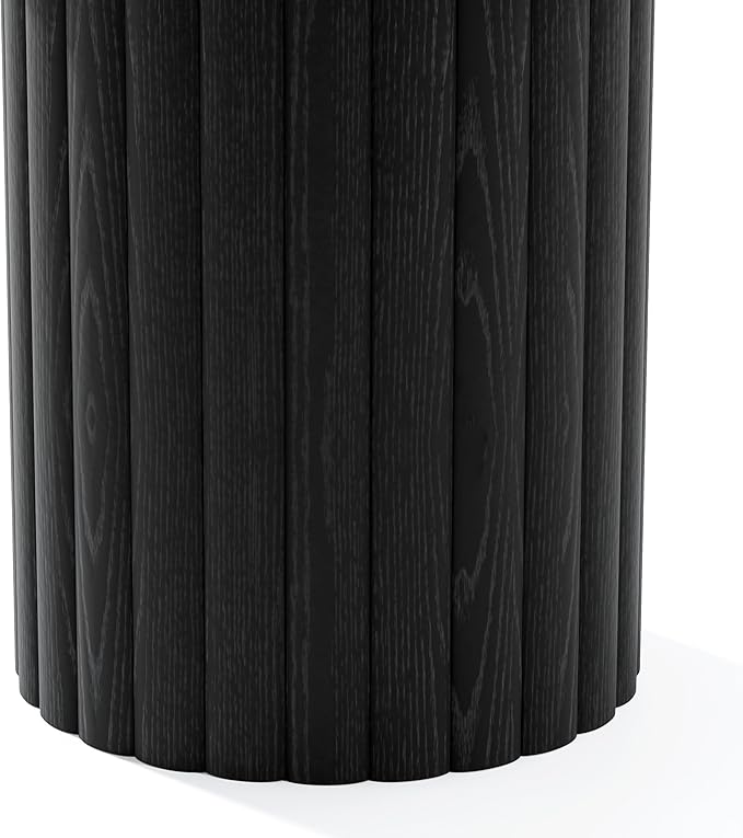 Casaphoria 52" Round Dining Table, Modern Wood Kitchen Table with Wide Column Pedestal Base for Living Room & Dining Room, Easy Assembly Farmhouse Furniture for 4-6, Black