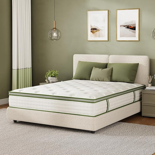 EGOHOME 12 Inch Hybrid Twin Mattress in a Box, Medium Firm Twin Size Mattress, Memory Foam & Individual Pocket Spring for Pressure Relief & Motion Isolation, CertiPUR-US Certified, 38"x75"x12"