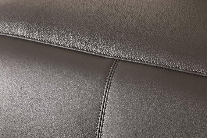 Blackjack Furniture Venice Top Grain Italian Leather Recliner 7 Seater 6 Power Reclining 3 Piece Sofa Set with Adjustable Headrests Modern Seating Sofa, Loveseat and Chair for Living Room, Dark Grey