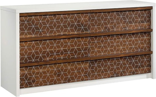 Sauder Harvey Park 6 Drawer Dresser for Bedroom Wooden Dressers & Chest of Drawers, in Soft White