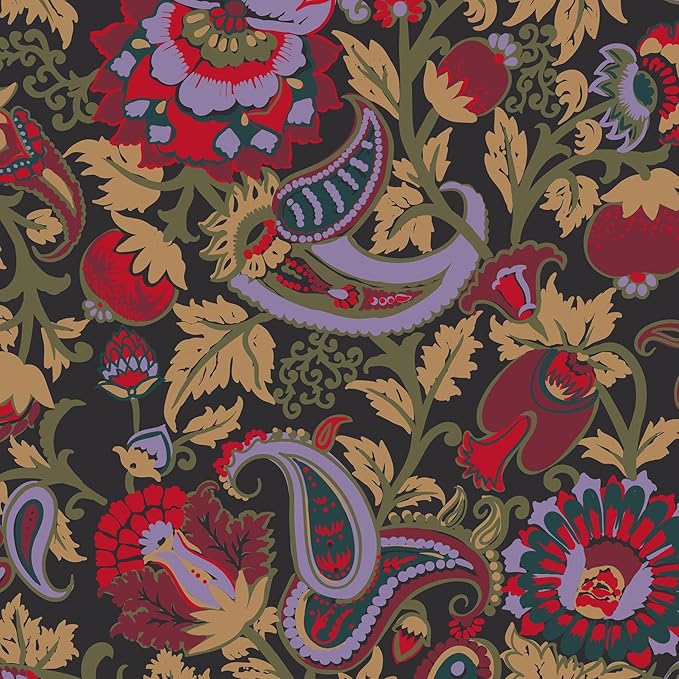 Vera Bradley Women's Fleece Oversized Throw Blanket, Midnight Garden Paisley