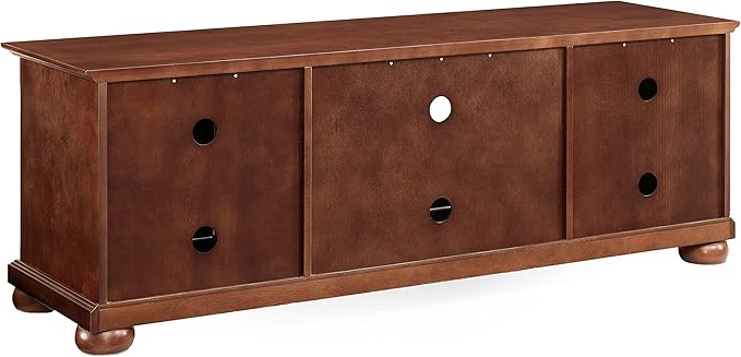 Crosley Furniture Alexandria Low Profile TV Stand for 65+ inch TVs, Entertainment Center with Storage Shelves, Vintage Mahogany
