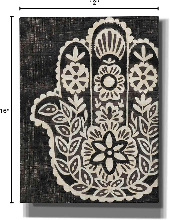 Epic Graffiti 'Night Hamsa II' by Chariklia Zarris Canvas Wall Art, 12"x16"