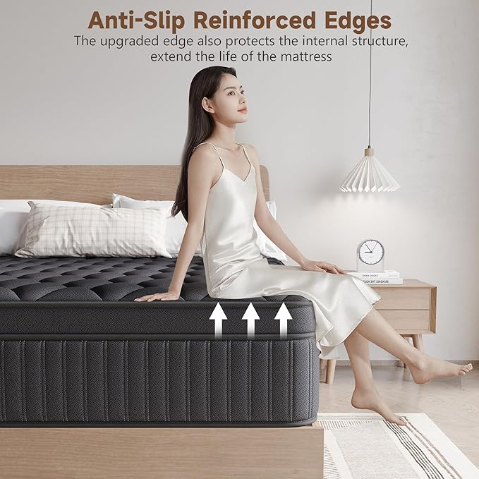 Full Mattress, 14 Inch Full Medium Firm Hybrid Mattress in a Box, Individual Pocket Spring for Pressure Relief & Motion Isolation, Reinforced Edge Support, CertiPUR-US Certified