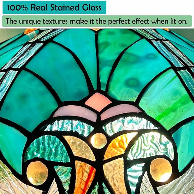 Tiffany Pendant Light fixtures Hanging Lamp Stained Glass Light Decor for Dining Living Room Kitchen Island Study Hallway