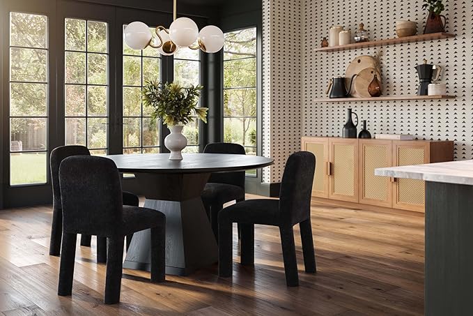 Tov Furniture Nolan Black Round Wood Dining Table