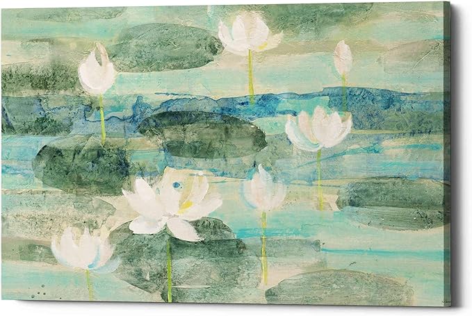 Epic Graffiti 'Water Lilies Bright' by Albena Hristova, Canvas Wall Art, 26"x18"
