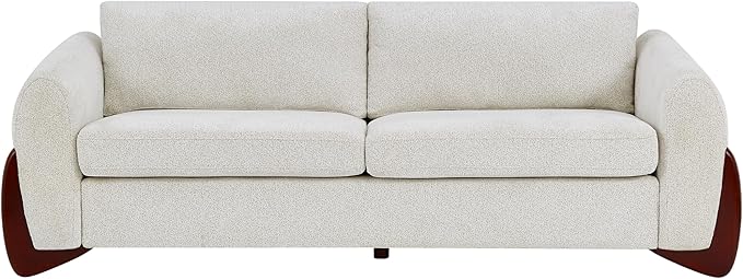 Christopher Knight Home Taki 89 Inches Sofa Couch, Cozy Chenille Upholstered 3-Seater Sofa, Wood Frame Couches, Comfy Home Sofa Living Room and Office, Lounge Seating with Armrests, Beige