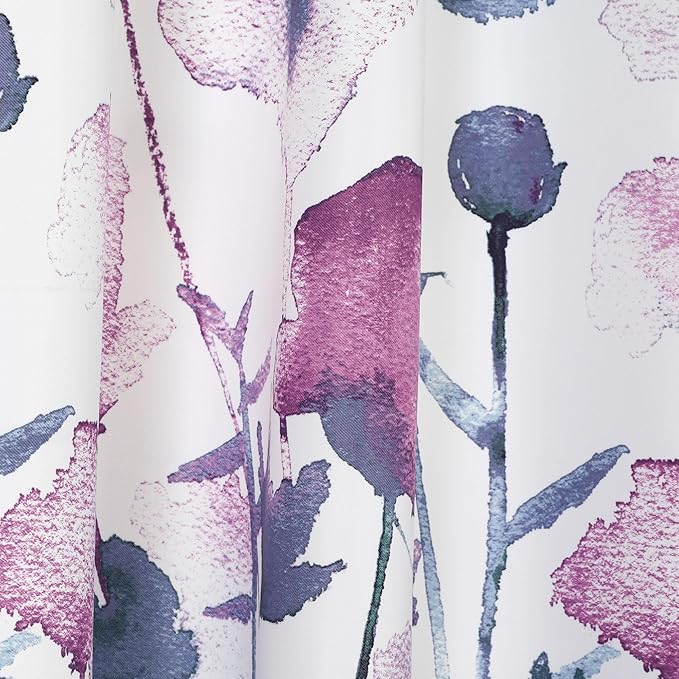Lush Decor Zuri Flora Room Darkening Window Curtain Panels Pair 52" W x 84" L Purple - Room Darkening Curtains for Bedroom - Floral Curtains