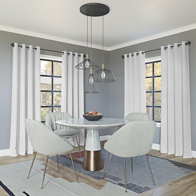 Sun Zero Nordic Theater Grade Extreme 100% Blackout Grommet Curtain Single Panel, 52" x 120", Pearl