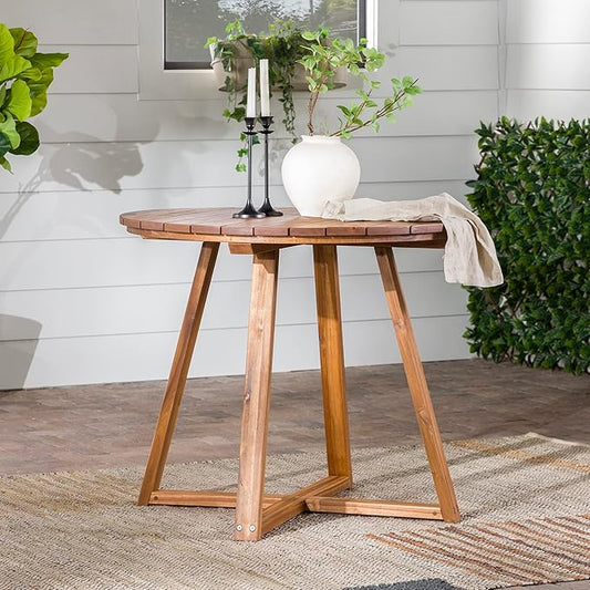 Walker Edison Vita Dining Table, Brown