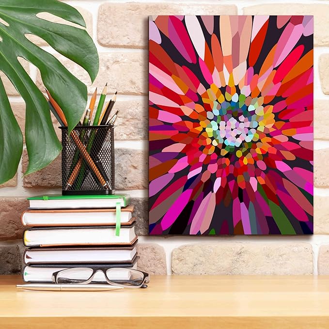 Epic Graffiti 'Pink Flower' by Shandra Smith, Canvas Wall Art, 12"x16"