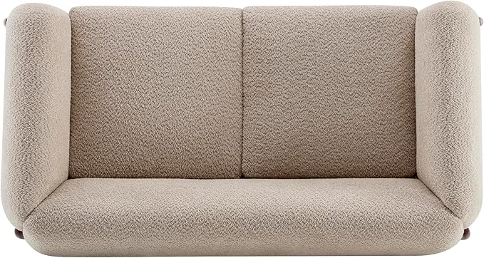 Christopher Knight Home Alma 63" Boucle Loveseat with Wood Legs, 2 Seater Sofa Couches for Living Room, Upholstered Couch Chair, Soft Seating Lounge Sofa Chair, Cozy Loveseat with Armrest, Almond