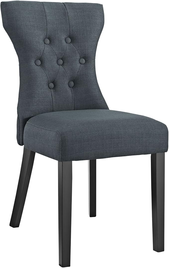 Modway Silhouette Modern Tufted Upholstered Fabric Parsons Kitchen and Dining Room Chair in Gray