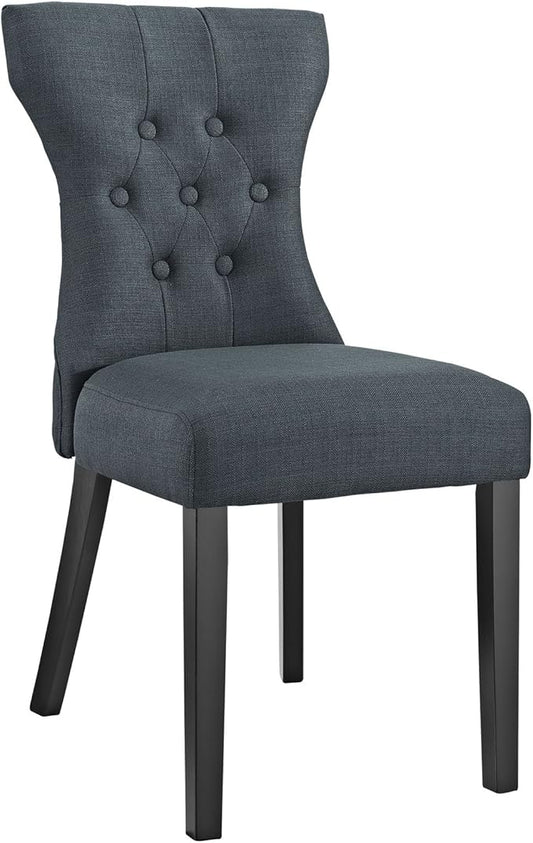 Modway Silhouette Modern Tufted Upholstered Fabric Parsons Kitchen and Dining Room Chair in Gray