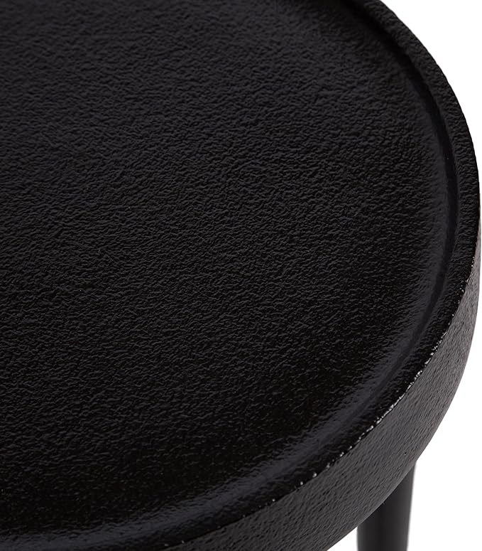 Kate and Laurel Rava Modern Metal Round Drink Table, 10 x 10 x 21, Black, Cast Aluminum Accent Table for Use as Indoor Plant Stand or Living Room Decor Piece