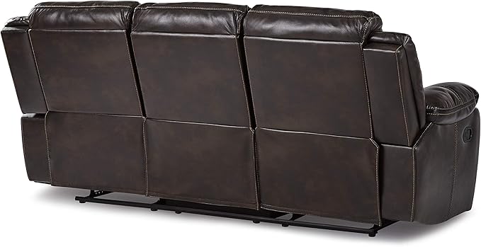 Lexicon Bay Manual Double Reclining Sofa, Dark Brown
