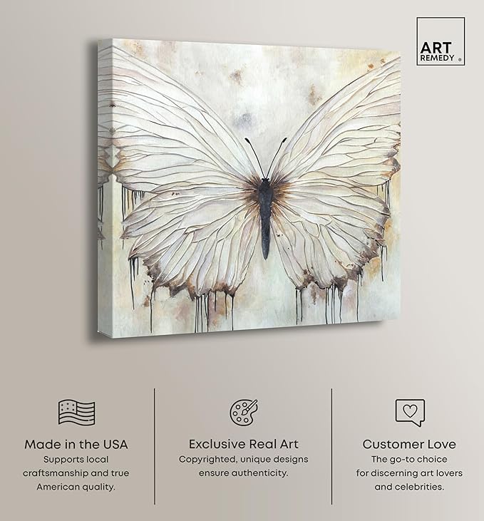 Art Remedy Neutral Beauty Chic Farmhouse Canvas Wall Art, Gallery Wrapped, 40"x40"