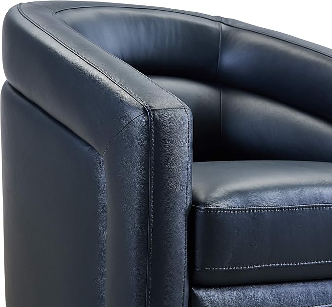 Armen Living Desi Contemporary Leather Swivel Living Room Accent Chair, 32" Wide, Black