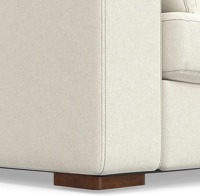 SIMPLIHOME Charlie Sofa in 100% Recycled Polyester Tightly Woven Performance Fabric, Cream, 78-inches Wide, Handcrafted Contemporary Style Loveseat Sofa or Couch for Living Room