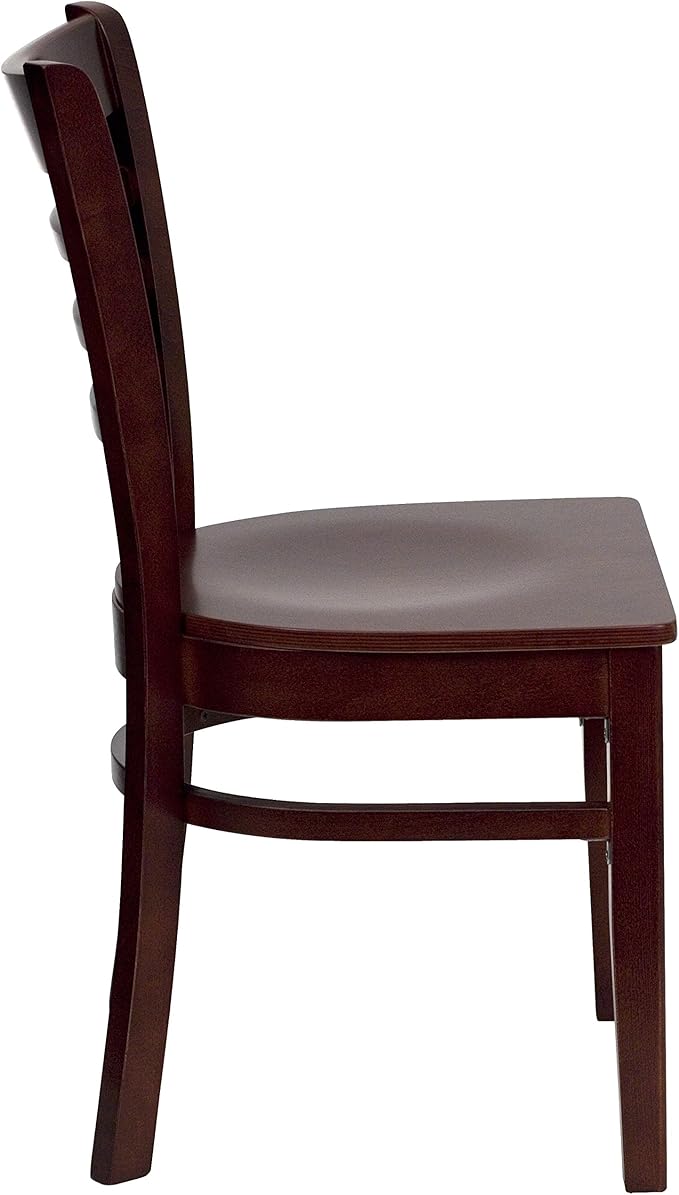 Flash Furniture HERCULES Series Ladder Back Mahogany Wood Restaurant Chair