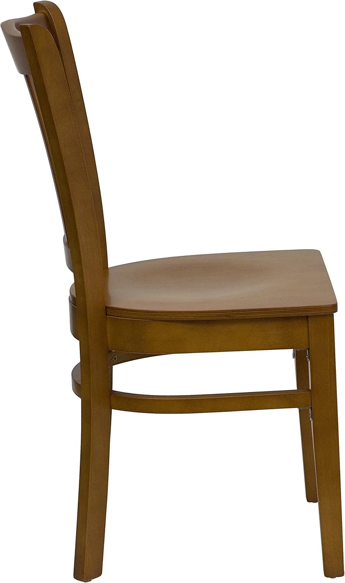 Flash Furniture HERCULES Series Vertical Slat Back Cherry Wood Restaurant Chair
